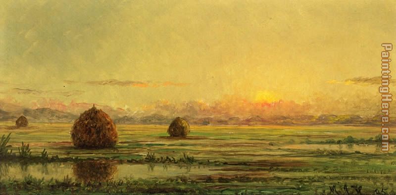 Sunset - A Sketch painting - Martin Johnson Heade Sunset - A Sketch art painting
